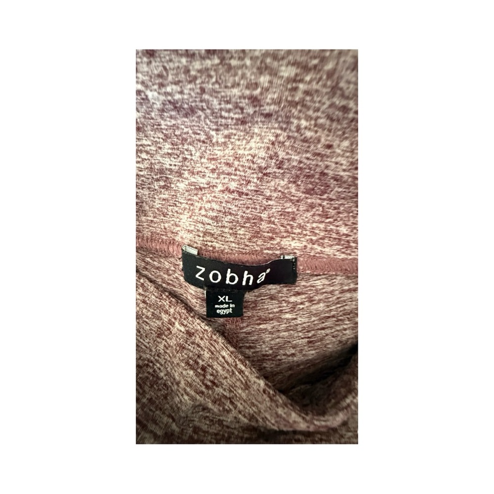 Zobha Women's Heathered Maroon Leggings - Picture 2 of 5